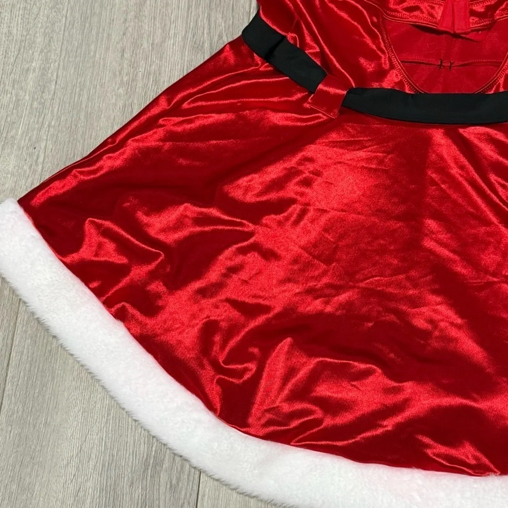 Yandy Santa Helper Lingerie Holiday with White Santa Style Trim and built in bra